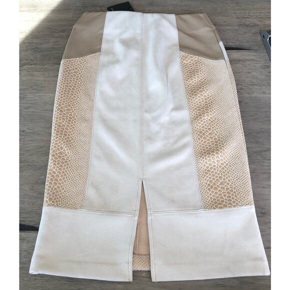 Marc New York Faux Suede and Leather Patchwork Pencil Skirt - XS - Picture 2 of 5